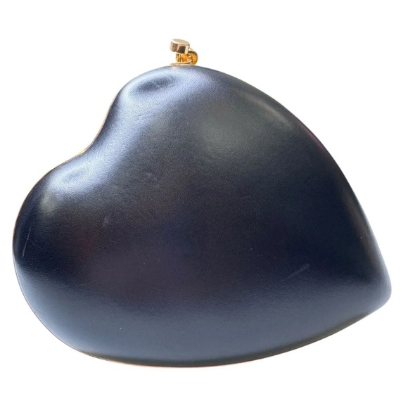 AUTHENTIC YSL Saint Laurent Leather Heart Clutch, Monogram Love Chain Box Bag - Picture 9 of 17